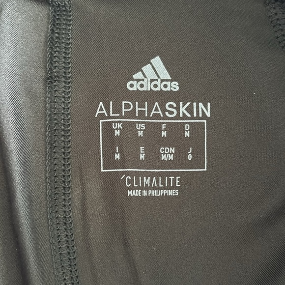 Adidas Womens Size M Alphaskin Climalite Crop Leggings Black - Picture 5 of 8